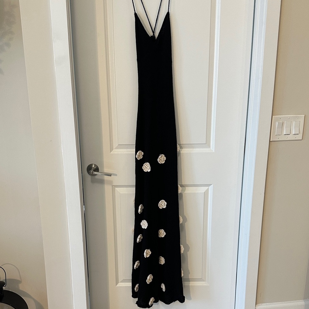 Meshki Mesh Dress w/ Floral Appliqué